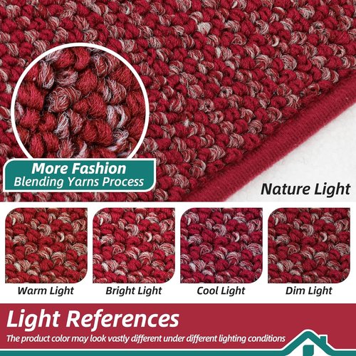 BEQHAUSE Dirt Trapper Door Mat - Non-Slip, Washable, Absorbent Entrance Mat | 32" x 48", Red