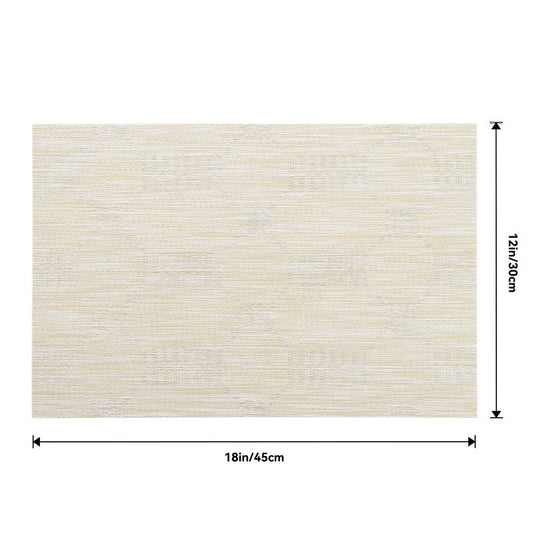 Leetaltree Wheat Placemats Set of 12 - Heat Resistant Non-Slip Place mats for Dining Table, Washable Durable PVC Vinyl Woven Table Mats（Wheat, 12）