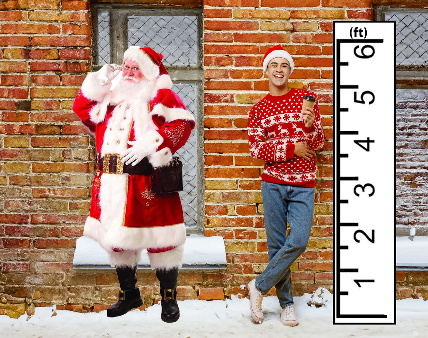 aahs!! Engraving Christmas Life Size Cardboard Cut Stand up (Santa)