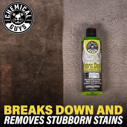 Chemical Guys Foaming Citrus Fabric Clean Drill Brush Kit - Deep Clean & Deodorize Upholstery, Floor Mats & Carpets, 16 fl oz