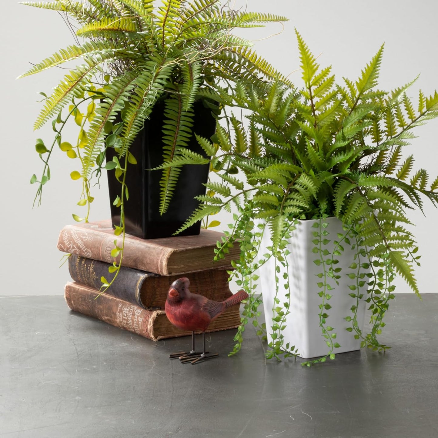 Decorative 4-Inch Red Cardinal Bird Figurine - Resin Stone Home Accent