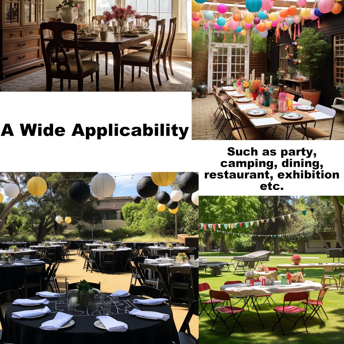 Limalred Fitted Spandex Round Tablecloth, Soft Skin Friendly Non Pilling Breathable Fabric Table Cover with Elastic Band for Dining Gathering Party Banquet Decoration 48 Inch Black