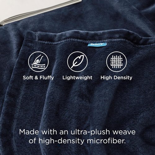 Bedsure GentleSoft Fleece Blanket - Cozy Cute Throw for Kids | 43x55 Inches, Navy