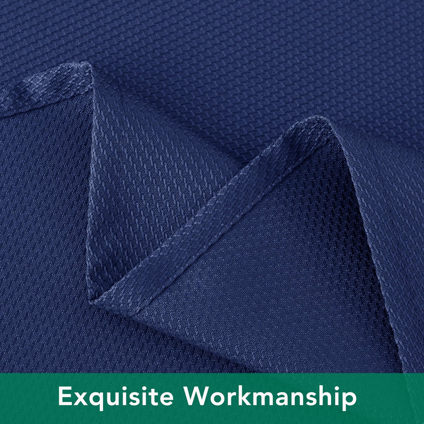 Biscaynebay Textured Fabric Tablecloths 60x108 Inches Rectangular, Navy Water Resistant Tablecloths for Dining, Kitchen, Wedding and Parties etc. Machine Washable