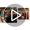 PROCIDA 13x90 Inch Poinsettia Christmas Table Runner - Burlap Red/Green Holiday Decor