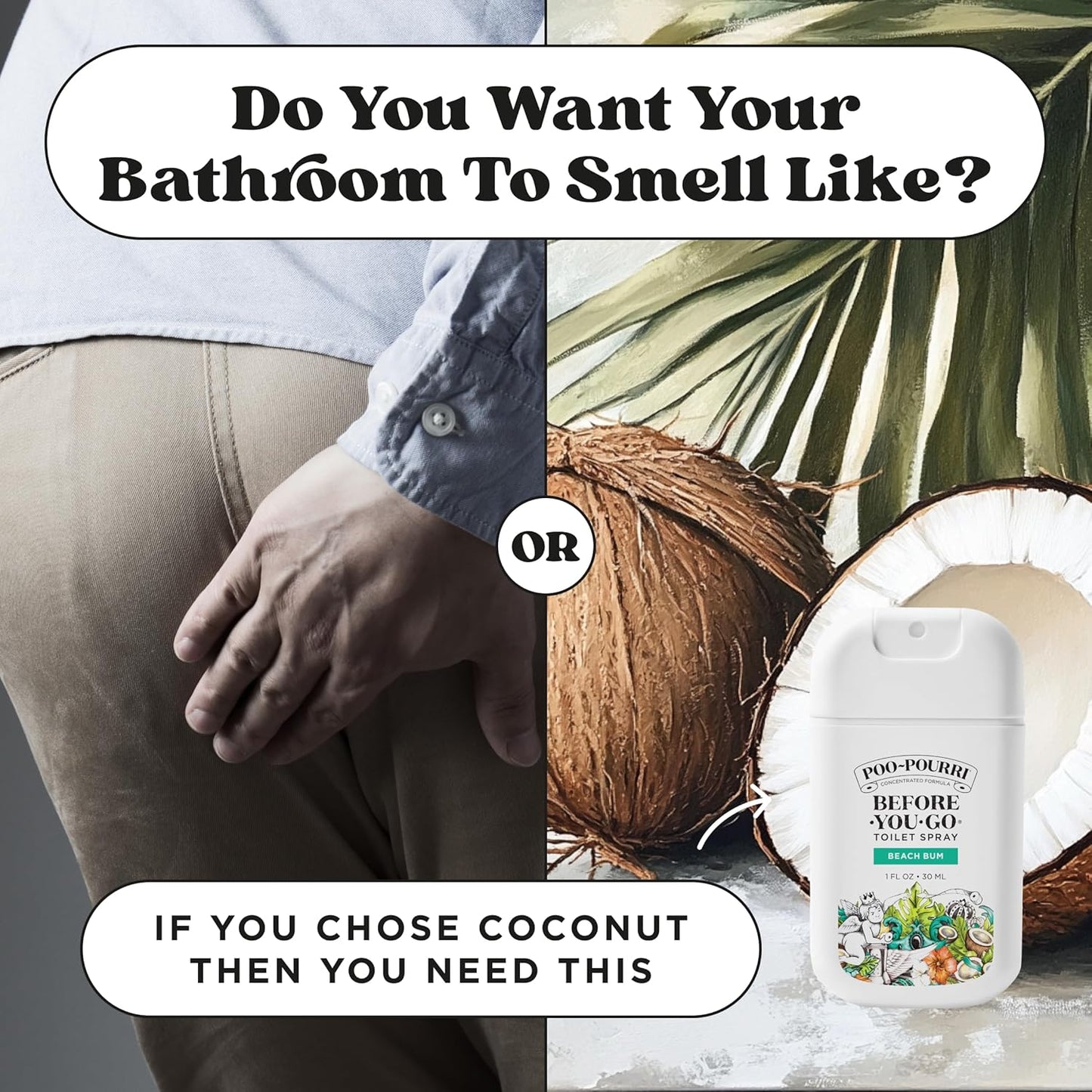 Poo-Pourri Before-You-Go Pocket Toilet Spray - Travel Essential | Beach Bum Scent, 1 Fl Oz, TSA Approved