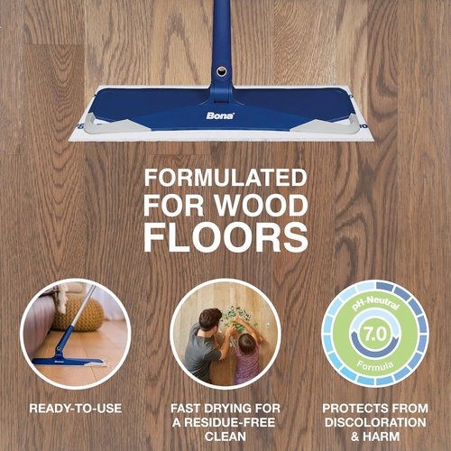 Bona Hardwood Floor Cleaning Pads - Unscented Disposable Wet Pads | 12 Pack for Residue-Free Shine
