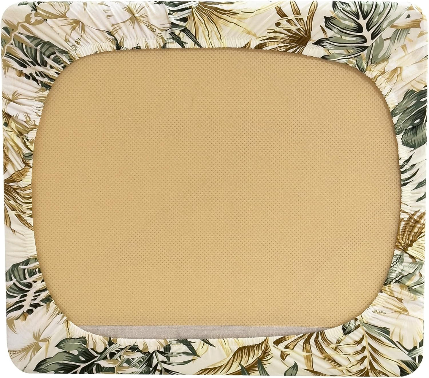 Skiennix Outdoor Patio Cushion Covers - Stretchy Tropical Plant Slipcovers for Wicker Chairs | Washable Botanical Green