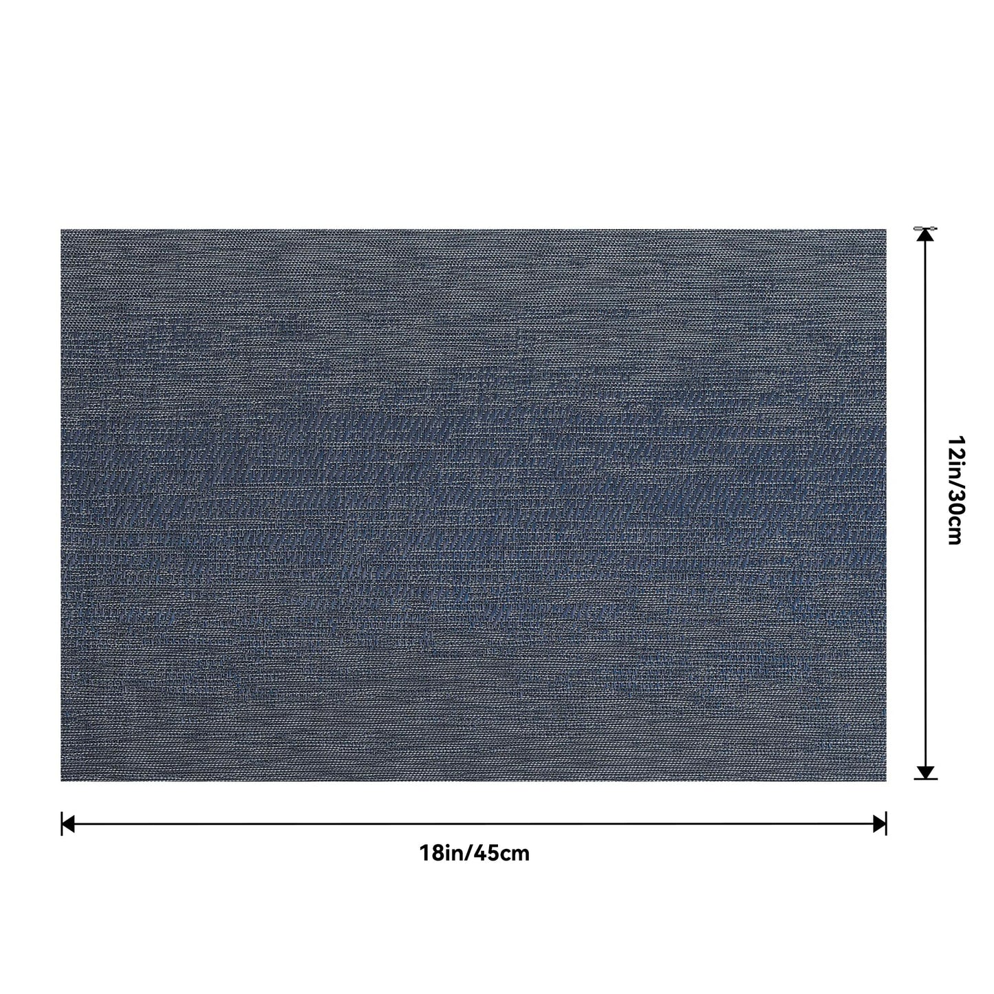 Leetaltree Denim Blue Placemats Set of 12 - Heat Resistant Non-Slip Place mats for Dining Table, Washable Durable PVC Vinyl Woven Table Mats（Denim Blue, 12）