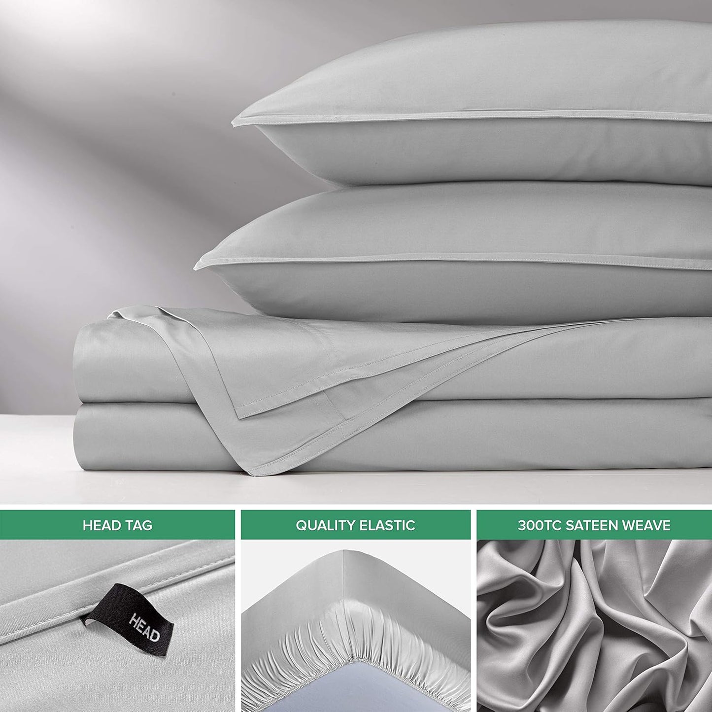 Pure Bamboo California King Sheets - 100% Organic Viscose Bed Set, Soft & Cooling, Silver Pearl