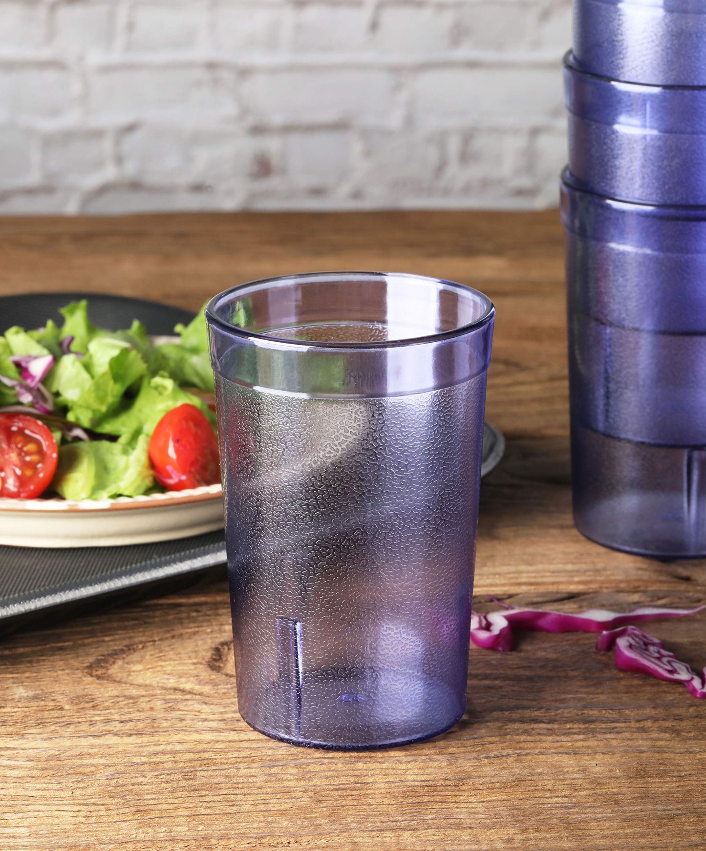 New Star Foodservice Restaurant-Grade Polycarbonate Beverage Tumblers, 8 oz, Blue, Set of 12