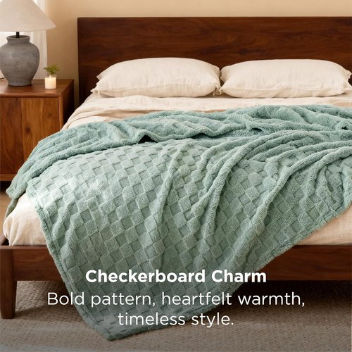 Bedsure GentleSoft Queen Size Blanket - Super Soft Cozy Fleece Throw in Sage Green, 90x90 Inches