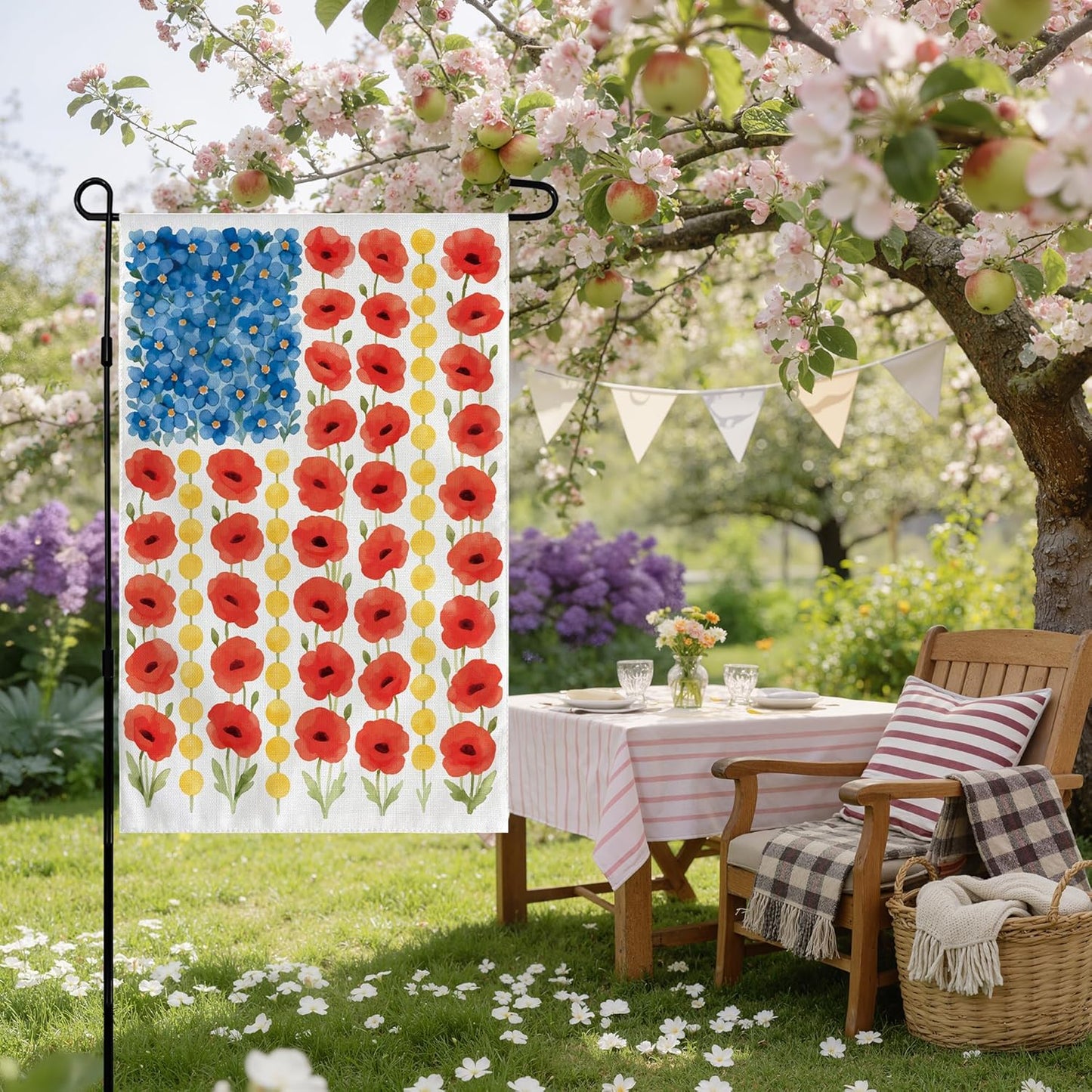 Memorial Day Decorations - Double-Sided 12x18 Inch Spring Garden Flag | Patriotic American Flag for Outdoor 4th of July Celebrations