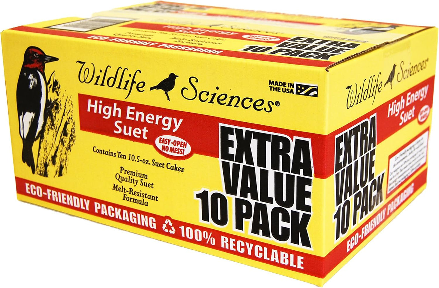 Wildlife Sciences High Energy Suet Cake - 10 Pack for Attracting Birds | Premium Quality