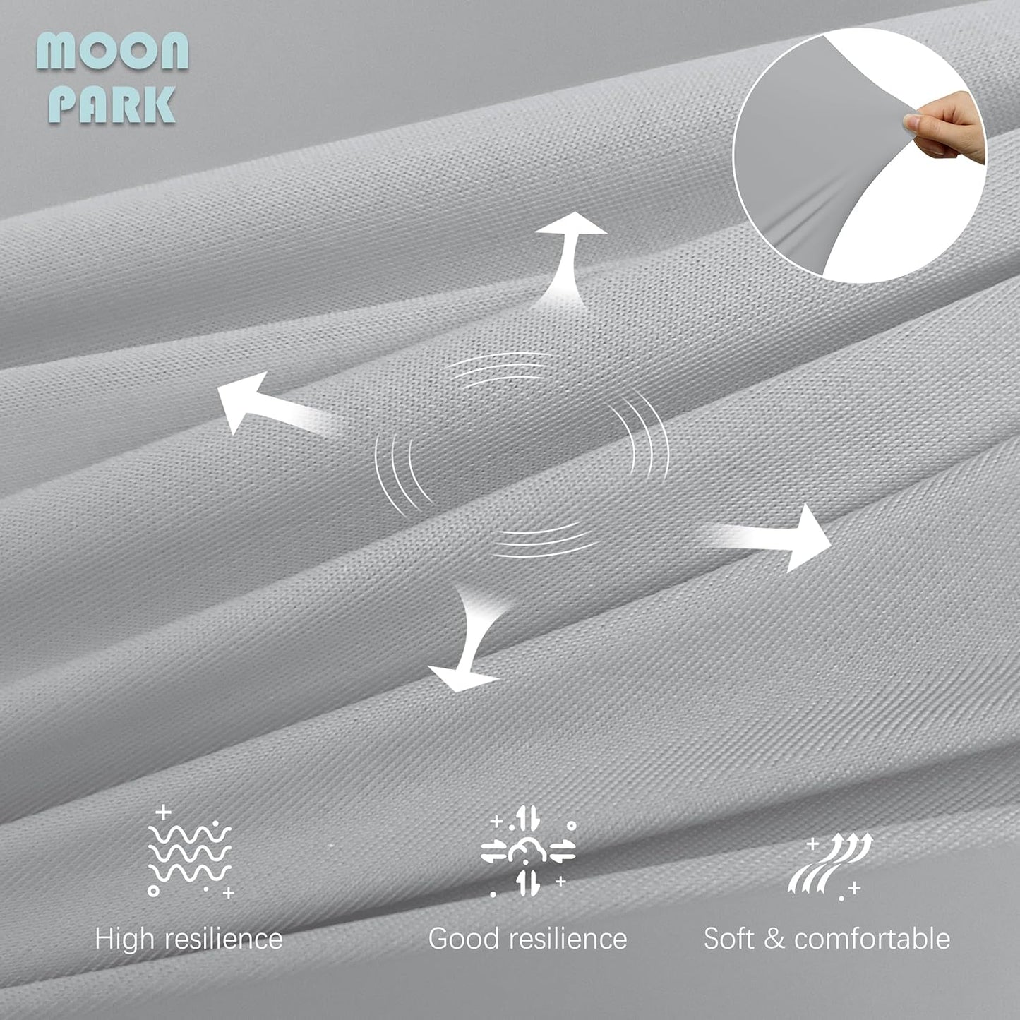MOON PARK U-Shaped Pregnancy Pillow - Full Body Maternity Support for Back, Legs & Belly - 57 Inch - Light Grey
