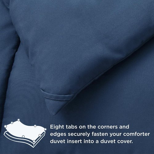 Bedsure Comforter Duvet Insert - All-Season Twin Size Quilted Down Alternative Blanket, Dark Slate Blue 88 x 68 Inches