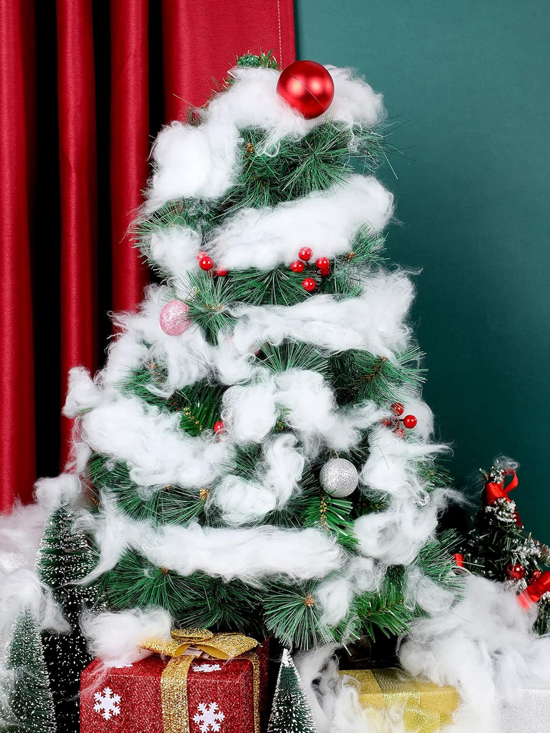 Riakrum Fake Snow | Fluffy Artificial Snow Decor for Winter Mantle | 360g Cotton Snow