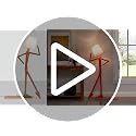 Tall Wooden Floor Lamp Corner Reading Light with LED Bulb - Orange M