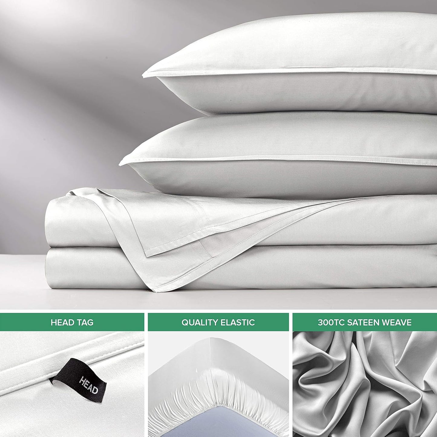 Pure Bamboo Full Bed Sheet Set - 100% Organic Viscose, Luxuriously Soft & Cooling, White