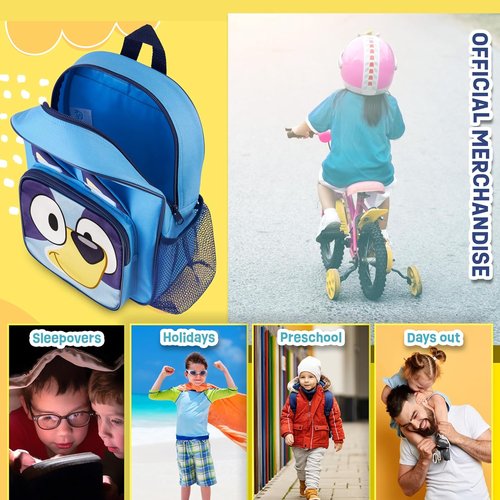 Bluey Mini Backpack - Kids' Adjustable Travel Bag | 11.5x9 in, Perfect for Picnics & Gifts (Blue)