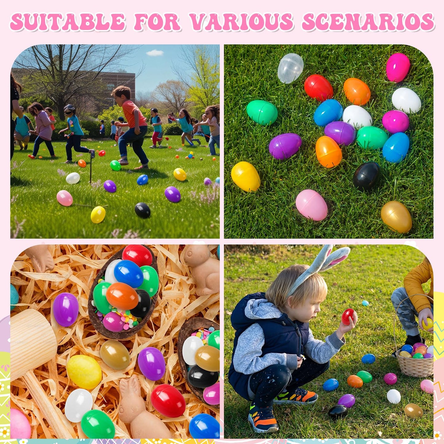 yptniginu Easter Eggs 2.4” - Blue Fillable Easter Eggs - 12 Pcs Easter Basket Stuffers - Blue Eggs Bowl and Vase Filler Faux for DIY Spring and Easter Decorations (Blue)