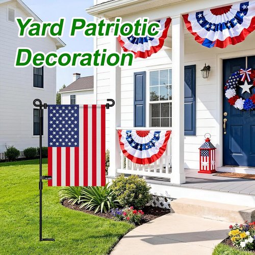 HOOSUN Garden Flag Stand - Premium Metal Holder with Weather-Proof Finish & Clip | Durable Outdoor Decor