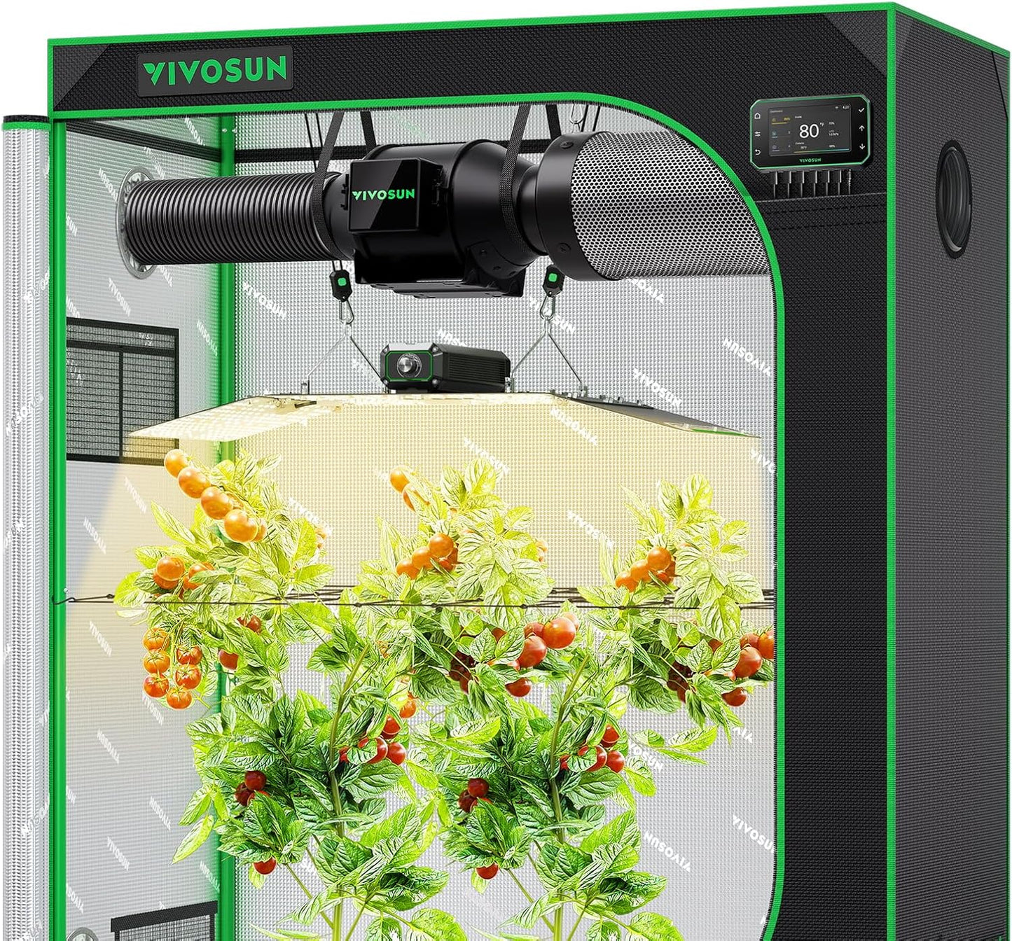 VIVOSUN Smart Grow Tent Kit - WiFi-Integrated 2-Plant System with Full Spectrum LED Light | 4x2ft Size