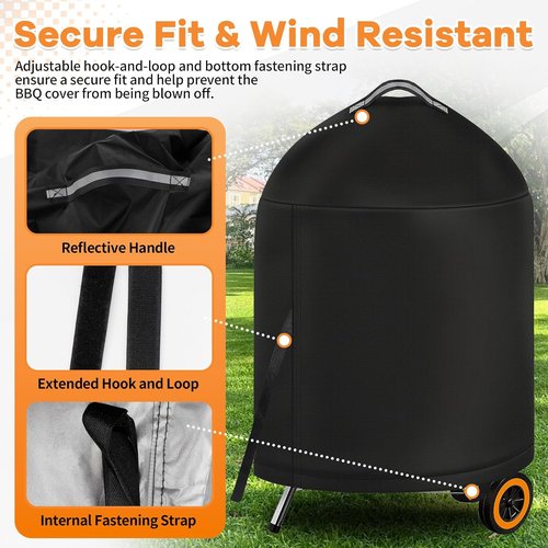 i COVER Grill Cover - Heavy Duty Waterproof Protection for Weber 22 Inch Charcoal Kettle Grills