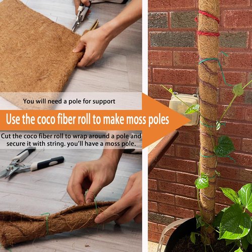 Coco Liner Roll - Natural Coconut Fiber for Planters | 16x120 Inch, Reptile-Friendly Garden Decoration