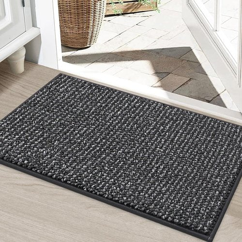 BEQHAUSE Dirt Trapper Door Mat - Non-Slip, Washable, Absorbent Entrance Mat | 24" x 36", Charcoal