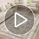 Cotiled 6x9 Beige Area Rug - Washable Traditional Vintage Carpet for Living Room