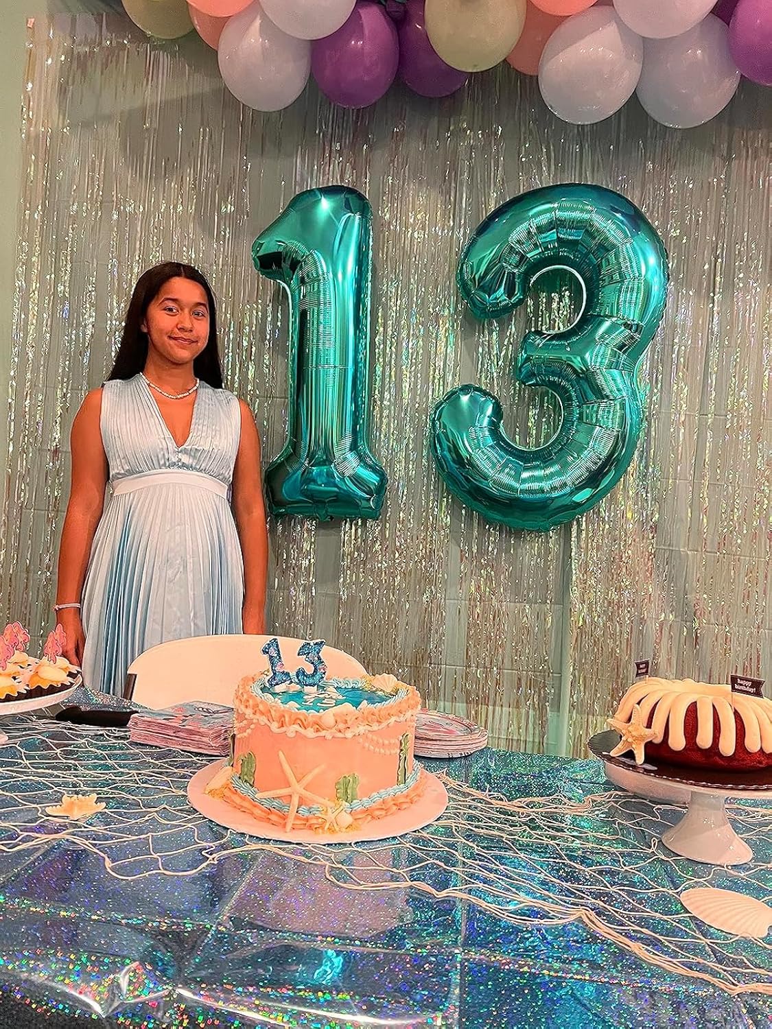 Blue-Green Number 9 Balloon by [Brand Name] - 40 Inch Decorative Balloon for Birthdays, Weddings & Graduations