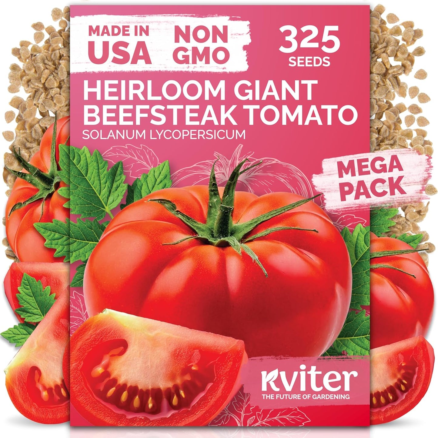 KVITER 325 Beefsteak Tomato Seeds - Non-GMO Heirloom Slicing Variety for Home Garden | Indoor & Outdoor Planting
