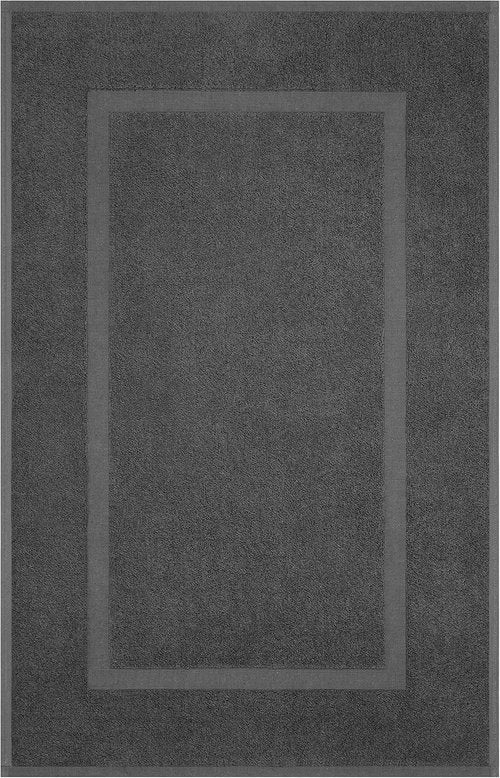 Cotton Paradise 100% Cotton Bath Mats - Soft, Absorbent, Quick-Dry | Set of 2, Dark Gray, 20x34 Inches