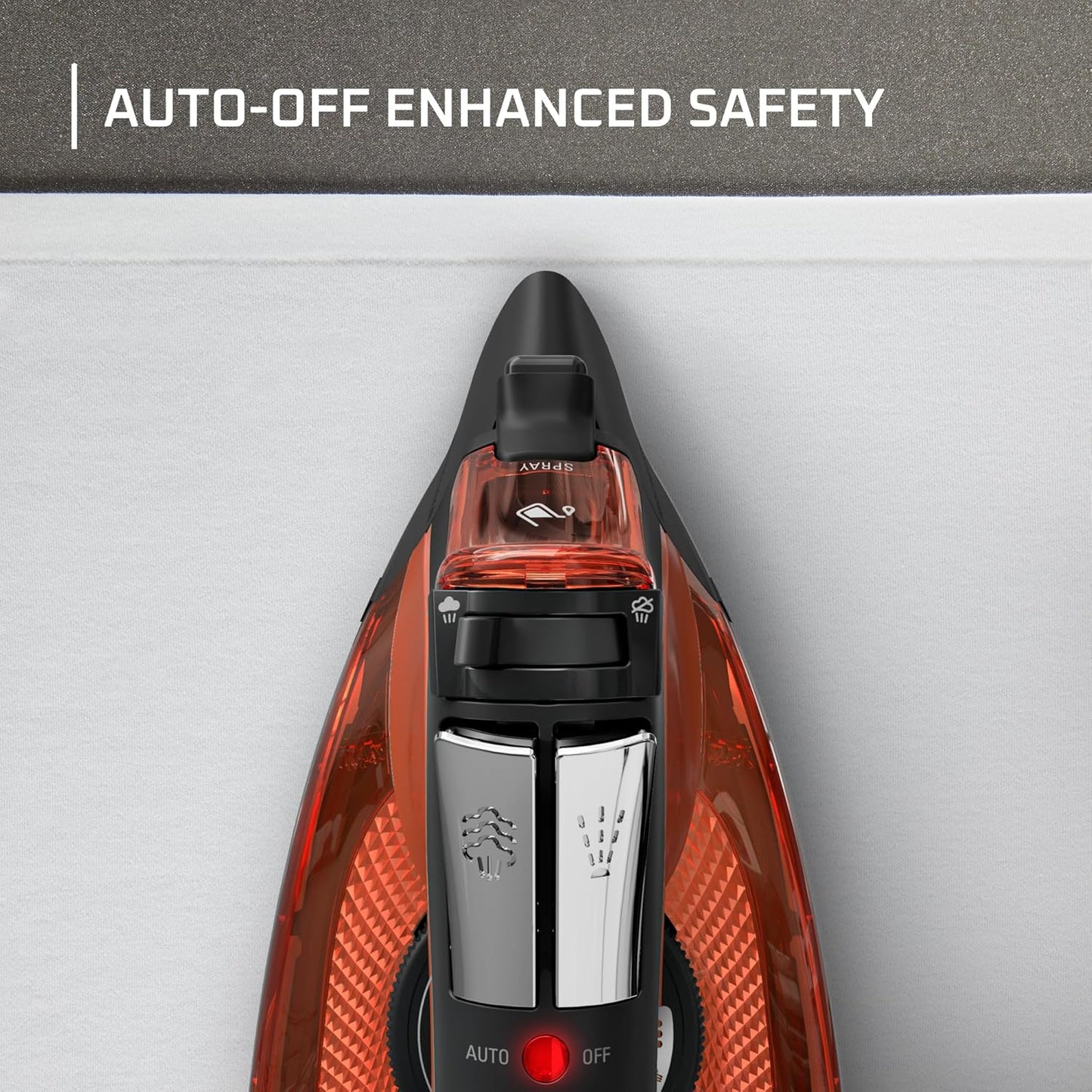 Rowenta Access Steam Iron - Powerful Vertical Steaming & Anti-Drip Protection | Red Color
