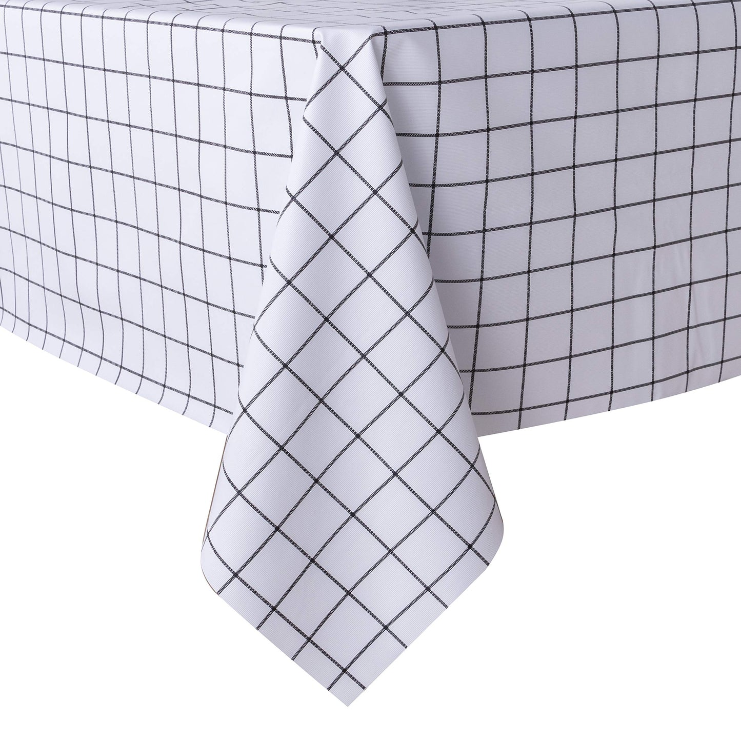 sancua Checkered Vinyl Rectangle Tablecloth - 54 x 78 Inch - 100% Waterproof Oil Proof Spill Proof PVC Table Cloth, Wipe Clean Table Cover for Dining Tables, Buffet Parties, White Checkered