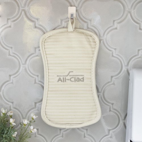 All-Clad Premium Pot Holder & Hot Pad: Heat Resistant to 500 Degrees - 100% Cotton, 10"x6.25" Hot Pad for Kitchen and Barbeque, (2-Pack), Almond