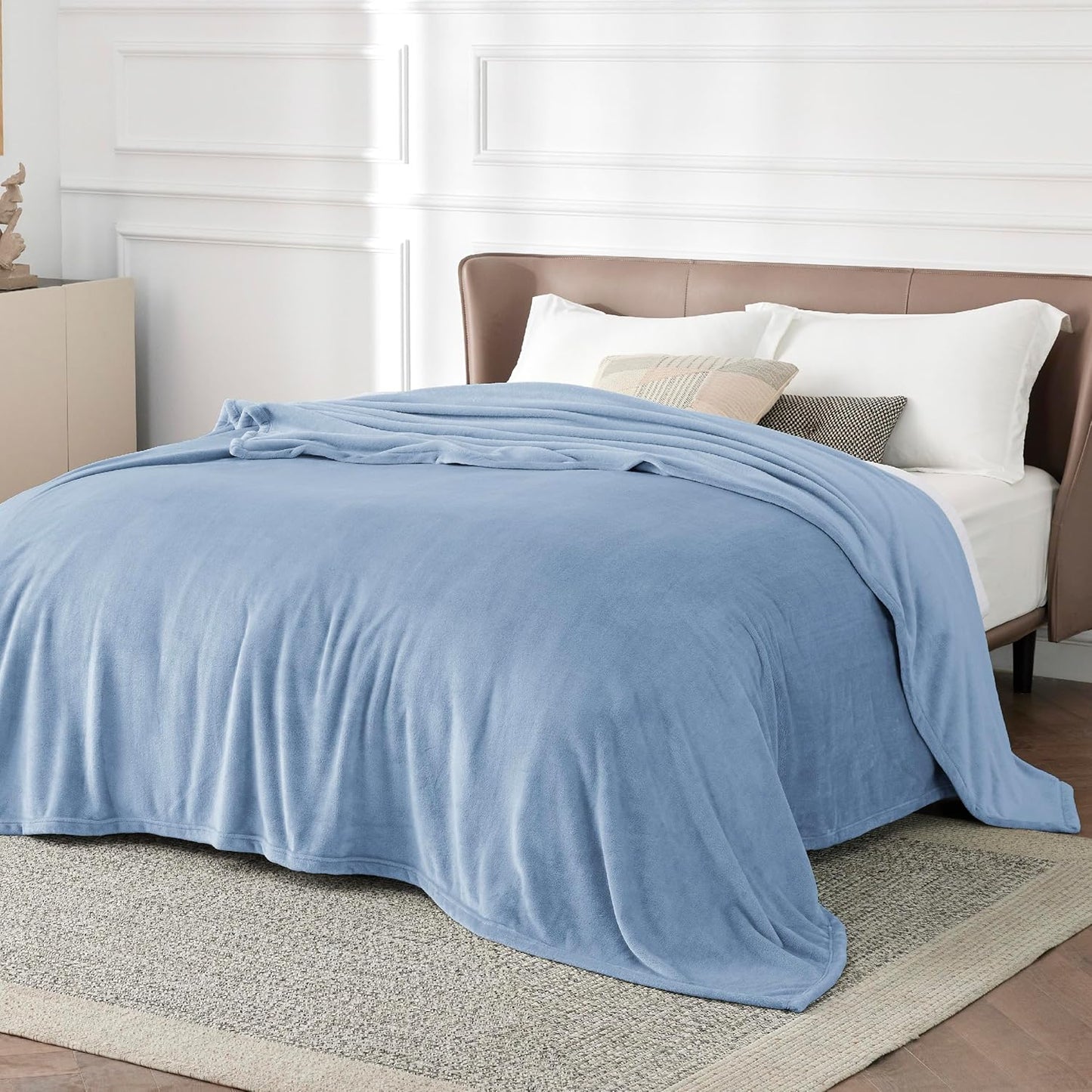 Bedsure GentleSoft Fleece King Size Blanket - Soft, Lightweight, Plush Microfiber in Light Blue, 108x90 Inches