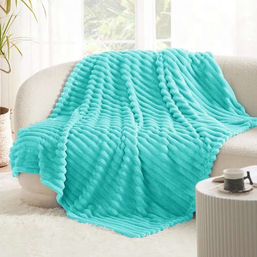 Bedsure GentleSoft Fleece Blanket - Cozy Blue Fog Throw for Couch, Perfect 50x60 Inches Size