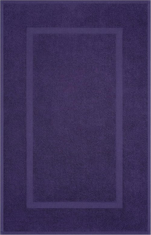 Cotton Paradise 100% Cotton Bath Mats - Soft, Absorbent, Quick-Dry Set of 2 | 20x34 Inches, Purple