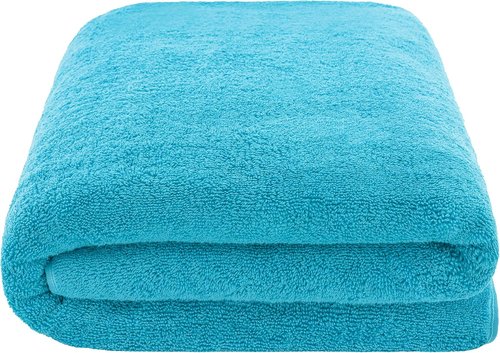 Cotton Paradise 100% Cotton Oversized Bath Sheet - Extra Large Aqua Blue Turkish Towel 40x80