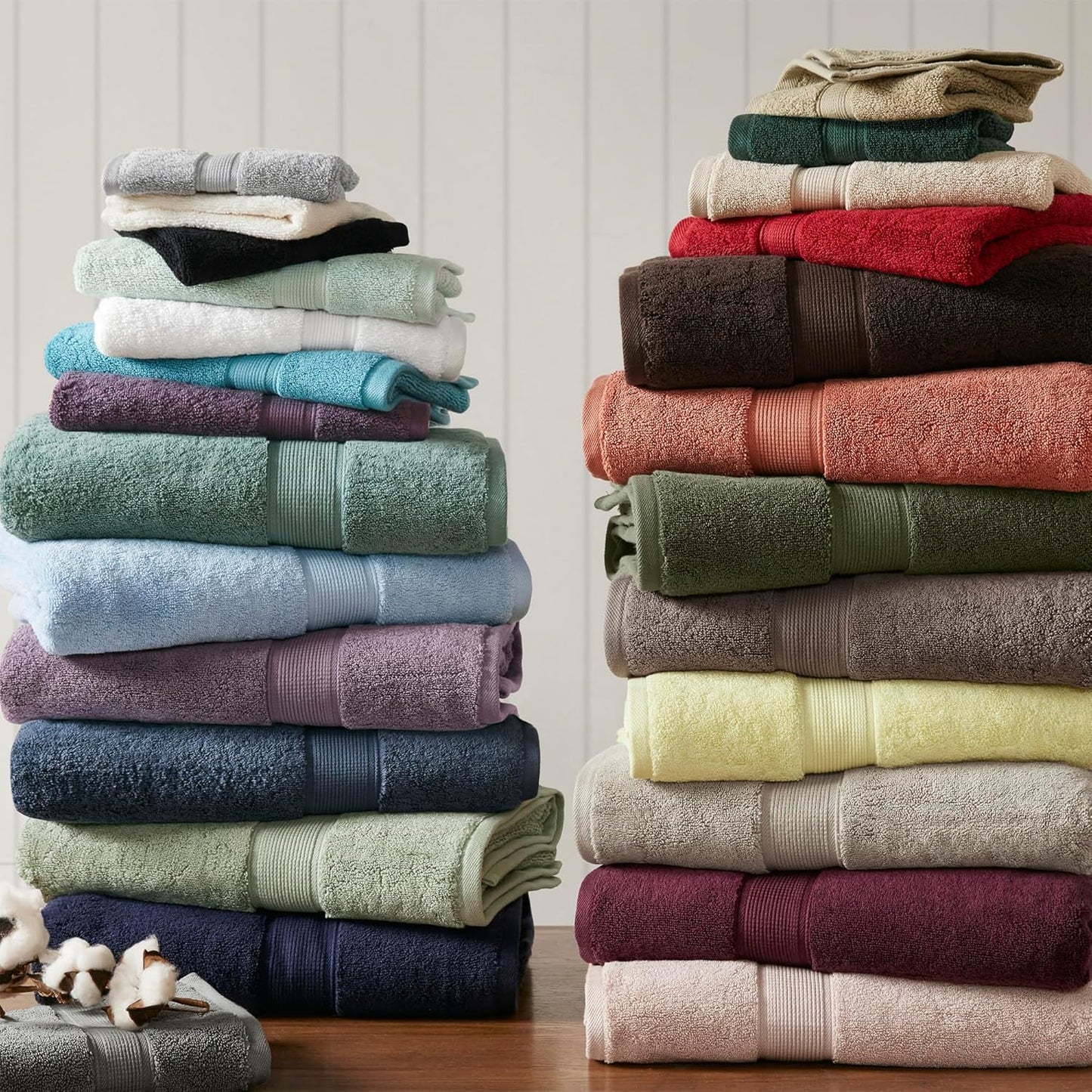 Madison Park 800GSM Cotton Bath Towel Set - Luxurious & Highly Absorbent | 8-Piece White Spa Quality