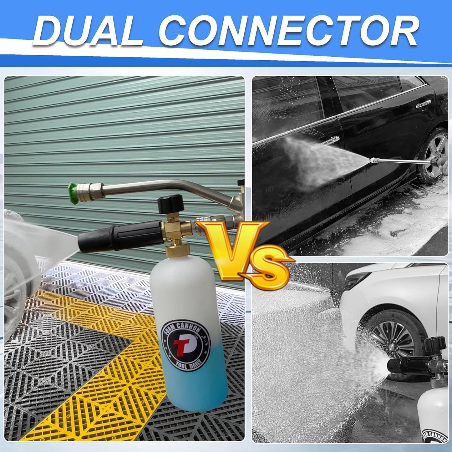 Tool Daily Foam Cannon - Dual Connector Accessory with 5 Nozzle Tips | 1 Liter Capacity