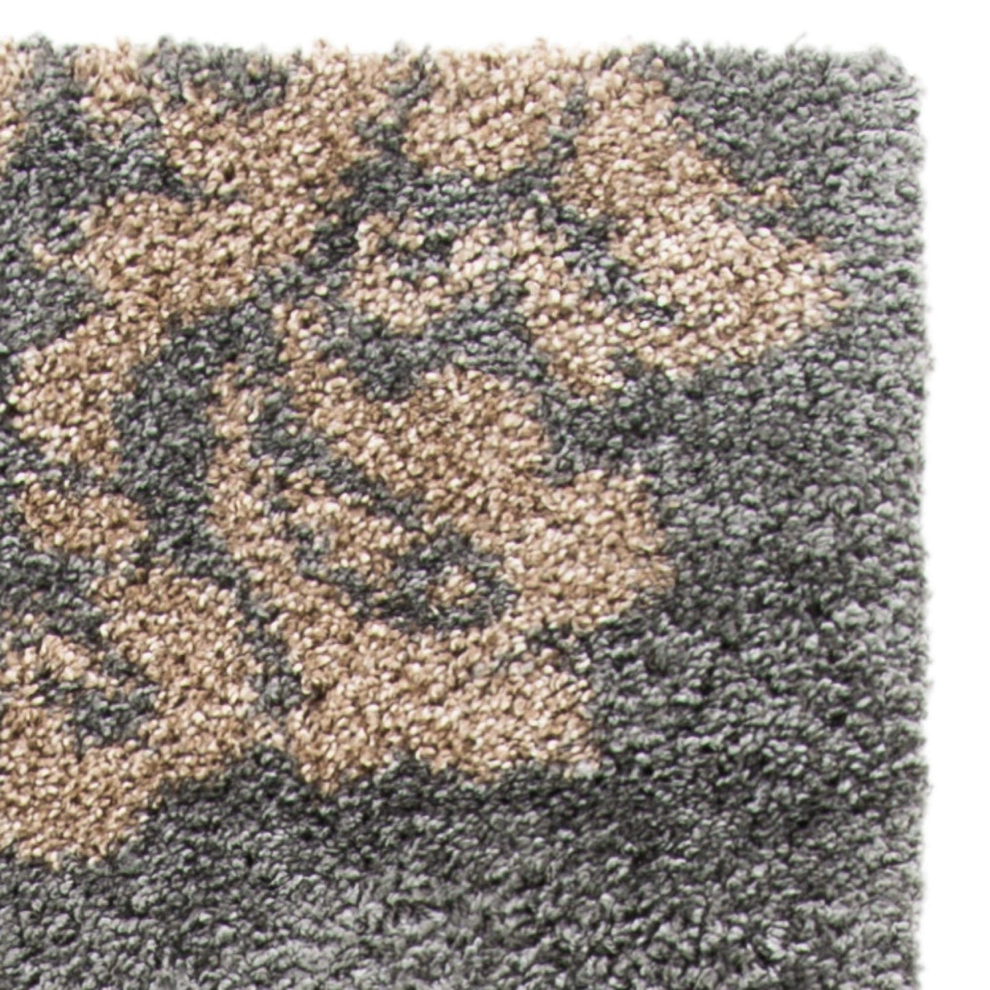 SAFAVIEH Florida Shag Collection Runner Rug - 2'3" x 7', Grey & Beige, Floral Design, Non-Shedding & Easy Care, 1.2-inch Thick Ideal for High Traffic Areas in Living Room, Bedroom (SG458-8013)