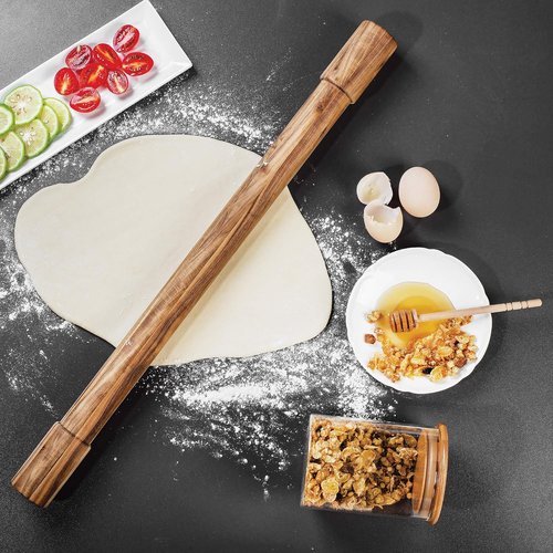 Ironwood Gourmet Acacia Wood Rolling Pins - Set of 2 Durable Long Pins for Baking