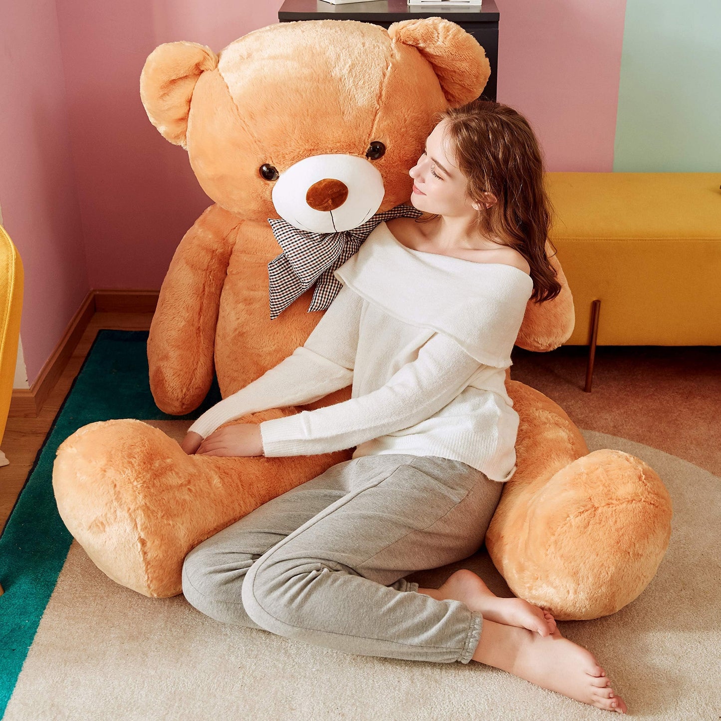 IKASA Giant Teddy Bear Plush Toy Stuffed Animals (Brown, 59 inches)