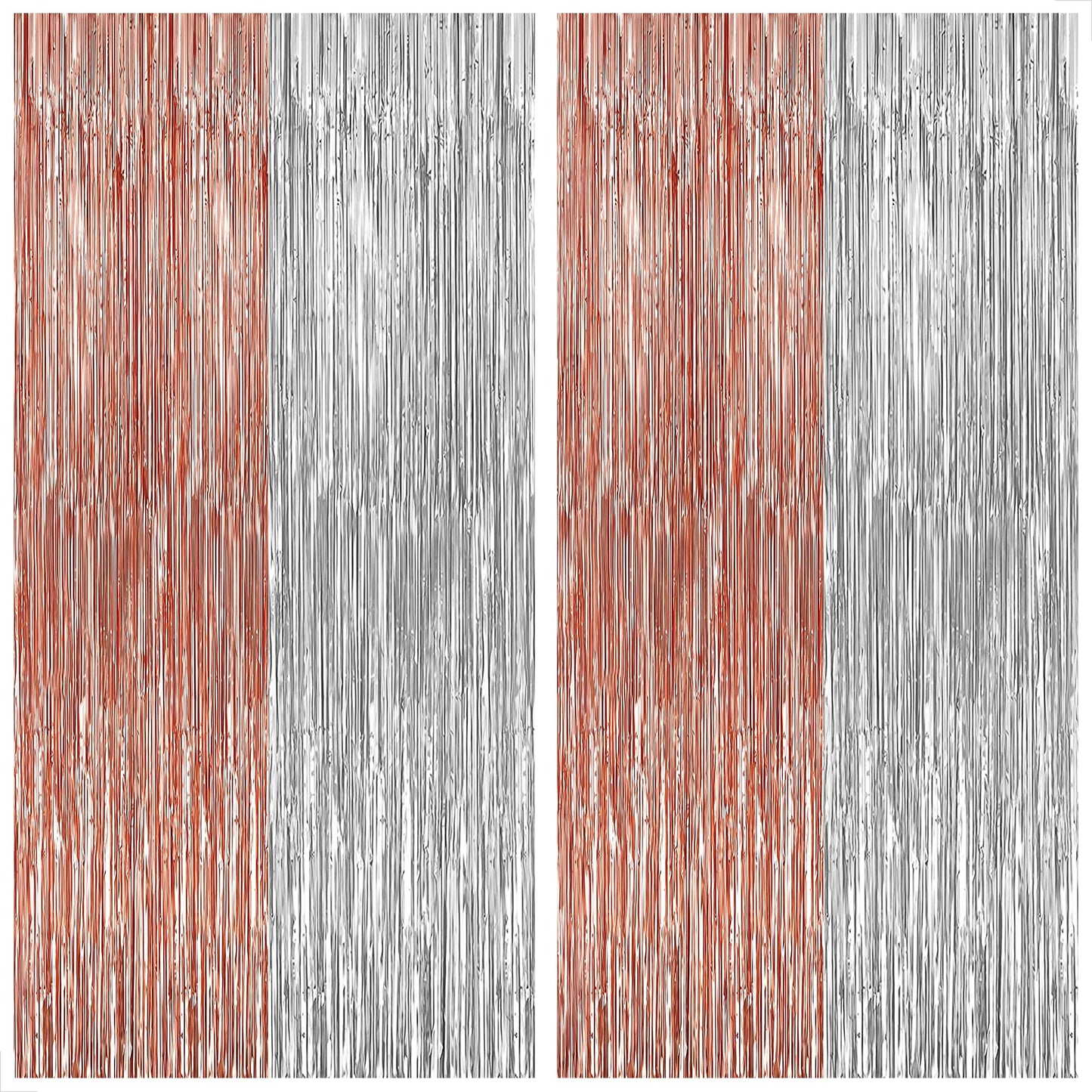 KatchOn, Silver and Rose Gold Fringe Backdrop, Pack of 2 | Silver & Rose Gold Streamers for 16th Birthday, Baby Shower | Bachelorette Party, Bridal Shower Decorations | Graduation Decorations 2026