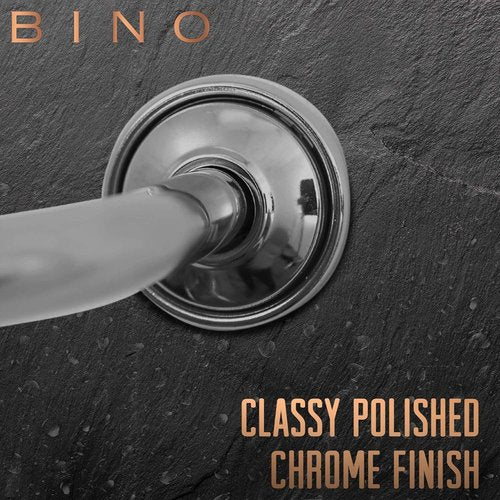 BINO Expandable Curved Shower Curtain Rod - Polished Chrome | Adjustable 48" to 72" | Rust-Resistant & Easy Install