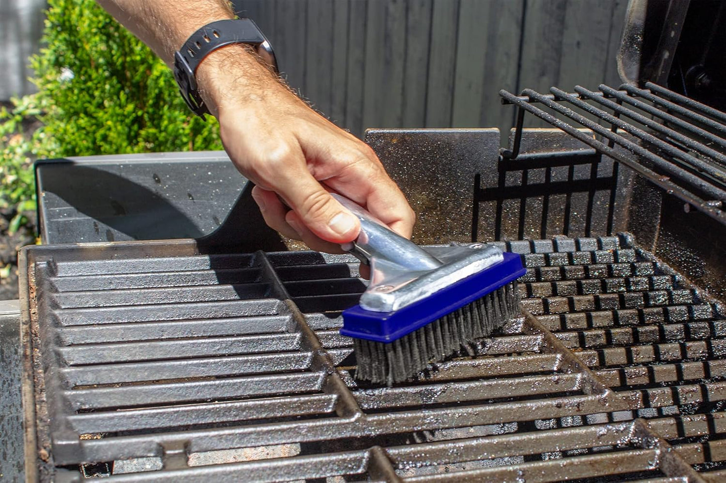Poolmaster 5-Inch Stainless Steel Pool Algae Brush - Heavy-Duty Aluminum Back for Gunite Pools & Spas