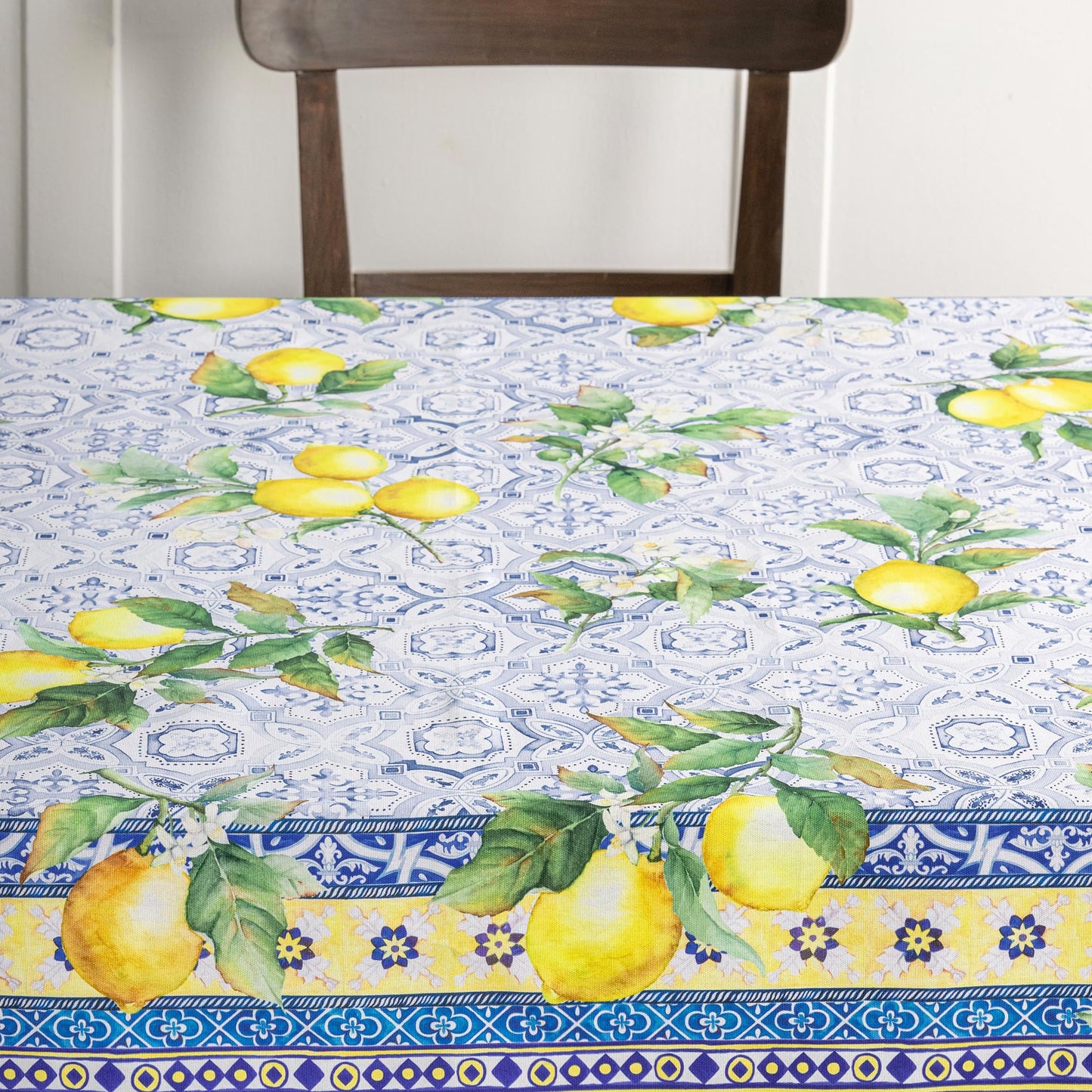Maison d' Hermine Table Cloth Rectangle Table 100% Cotton 70 x 120 Inches Tablecloth Reusable Decorative for Dining Kitchen Room Farmhouse Home Gifts for Mothers Day Spring Summer - Citrus